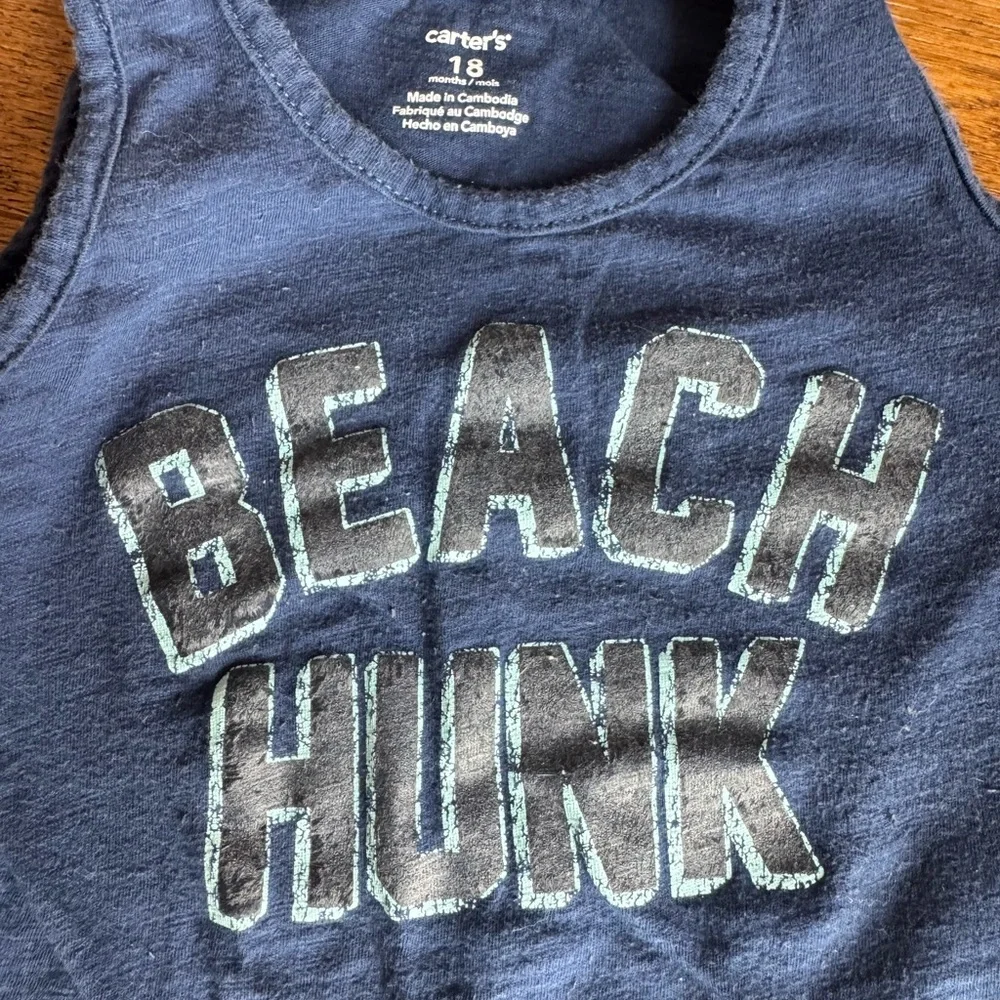 Carter's Navy 'Beach Hunk' Kids Tank Top